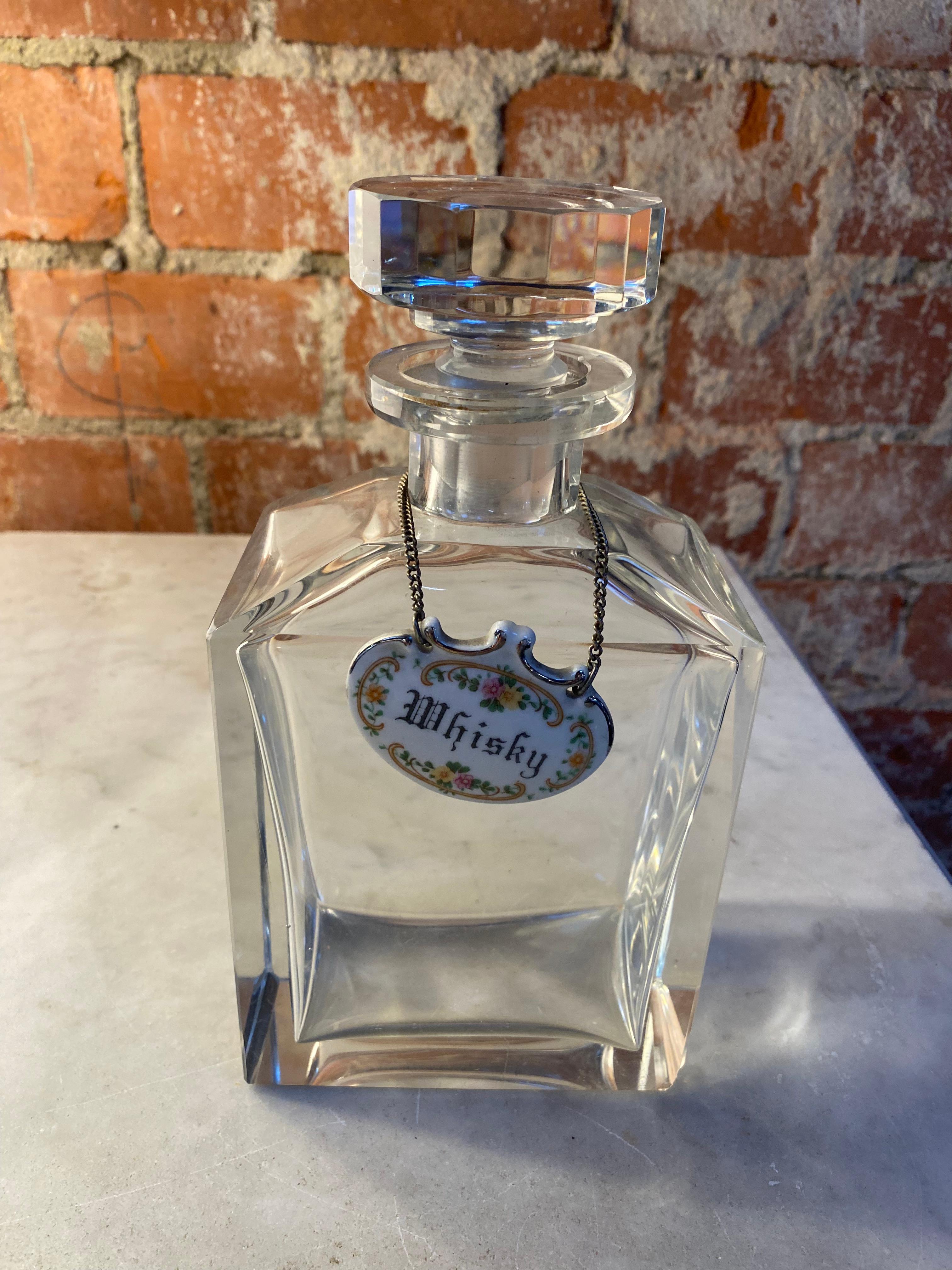 Magnifique bouteille en cristal italienne fabriquée en Italie dans les années 1950 Bon état - En vente à Los Angeles, CA