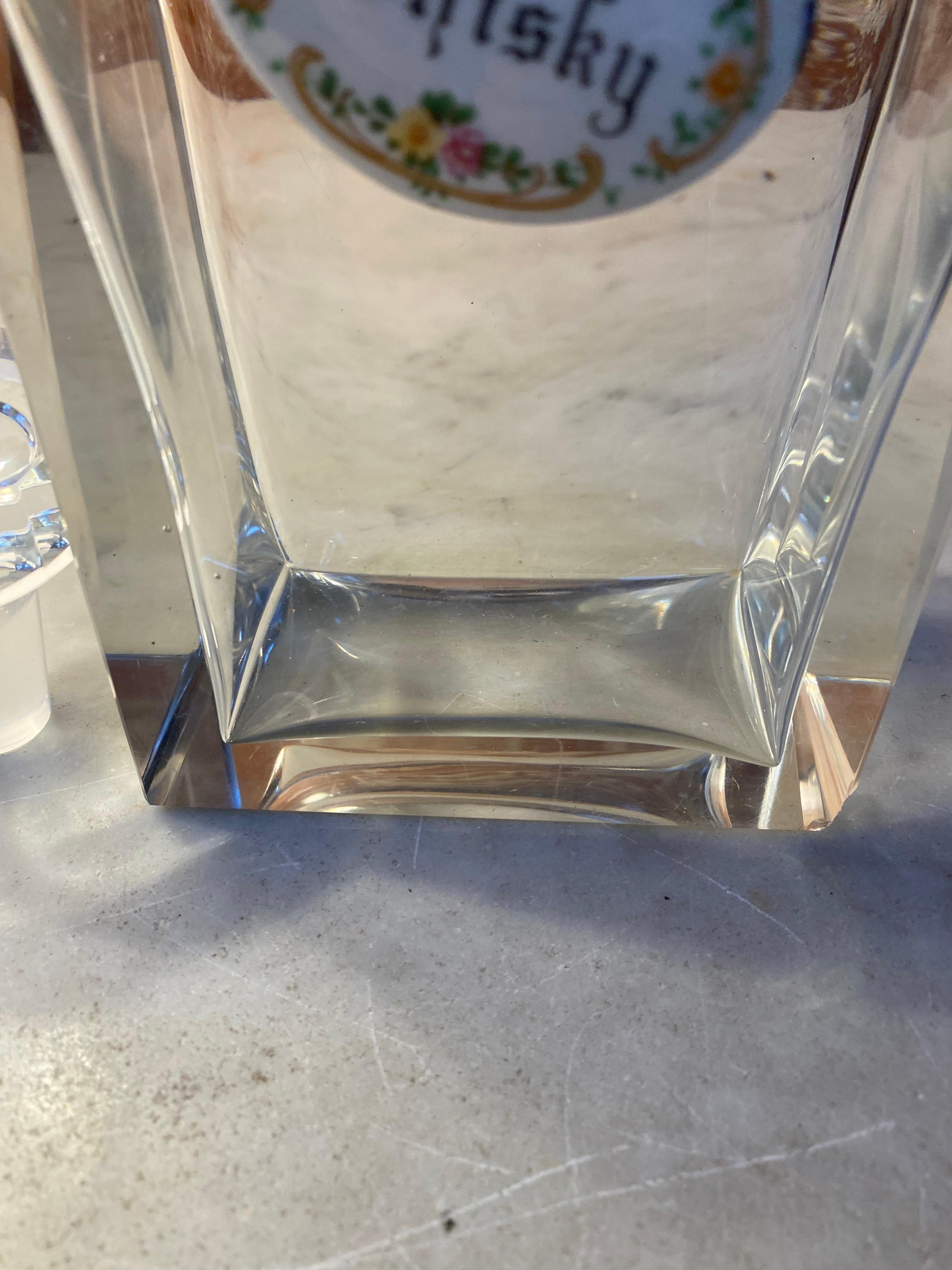 Magnifique bouteille en cristal italienne fabriquée en Italie dans les années 1950 en vente 1