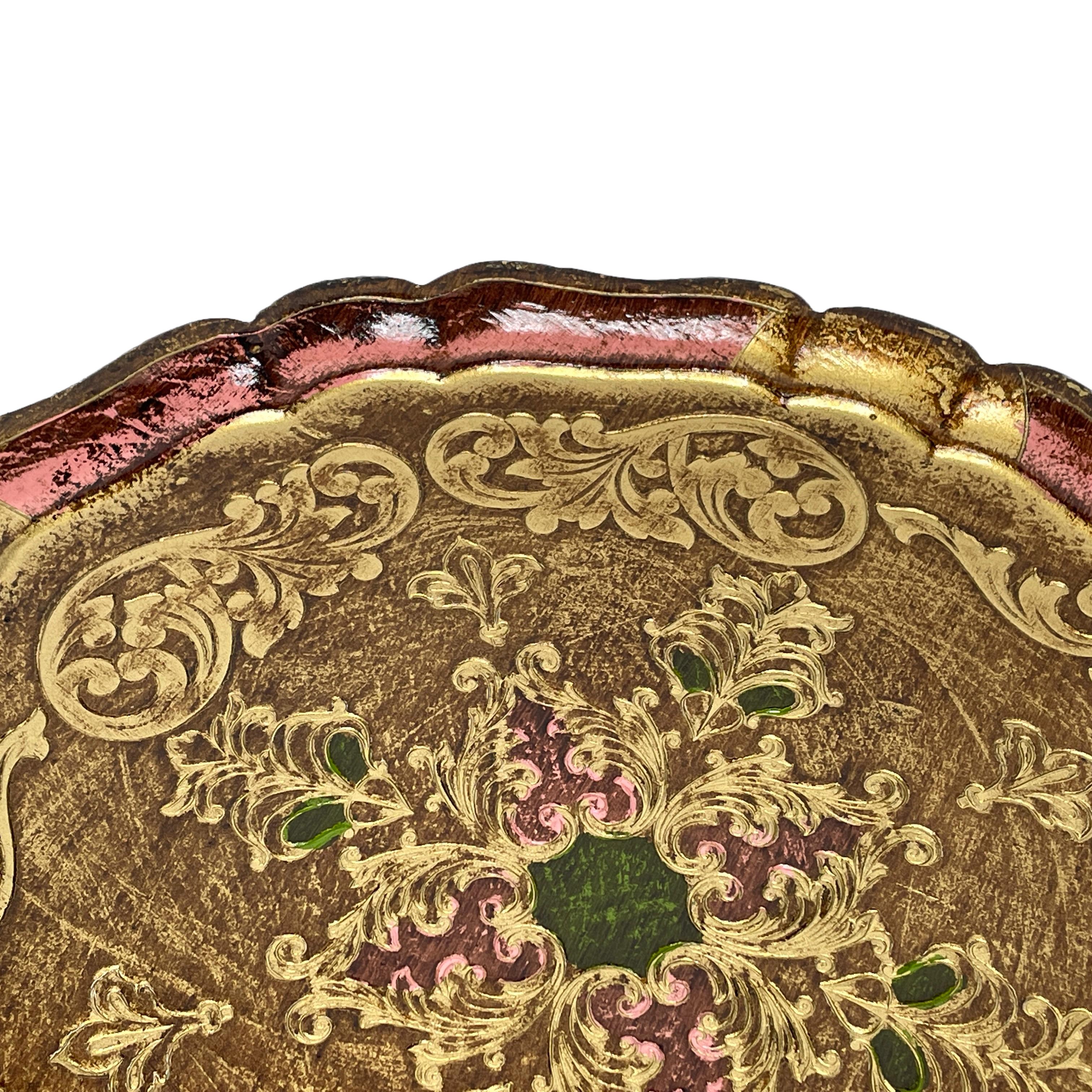 Beautiful Italian Florentine Gilded Gilt Wood Serving Tray Toleware ...