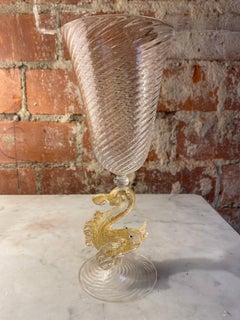 Beautiful Italian Handcrafted Chalice in Blown Murano Glass, 1970