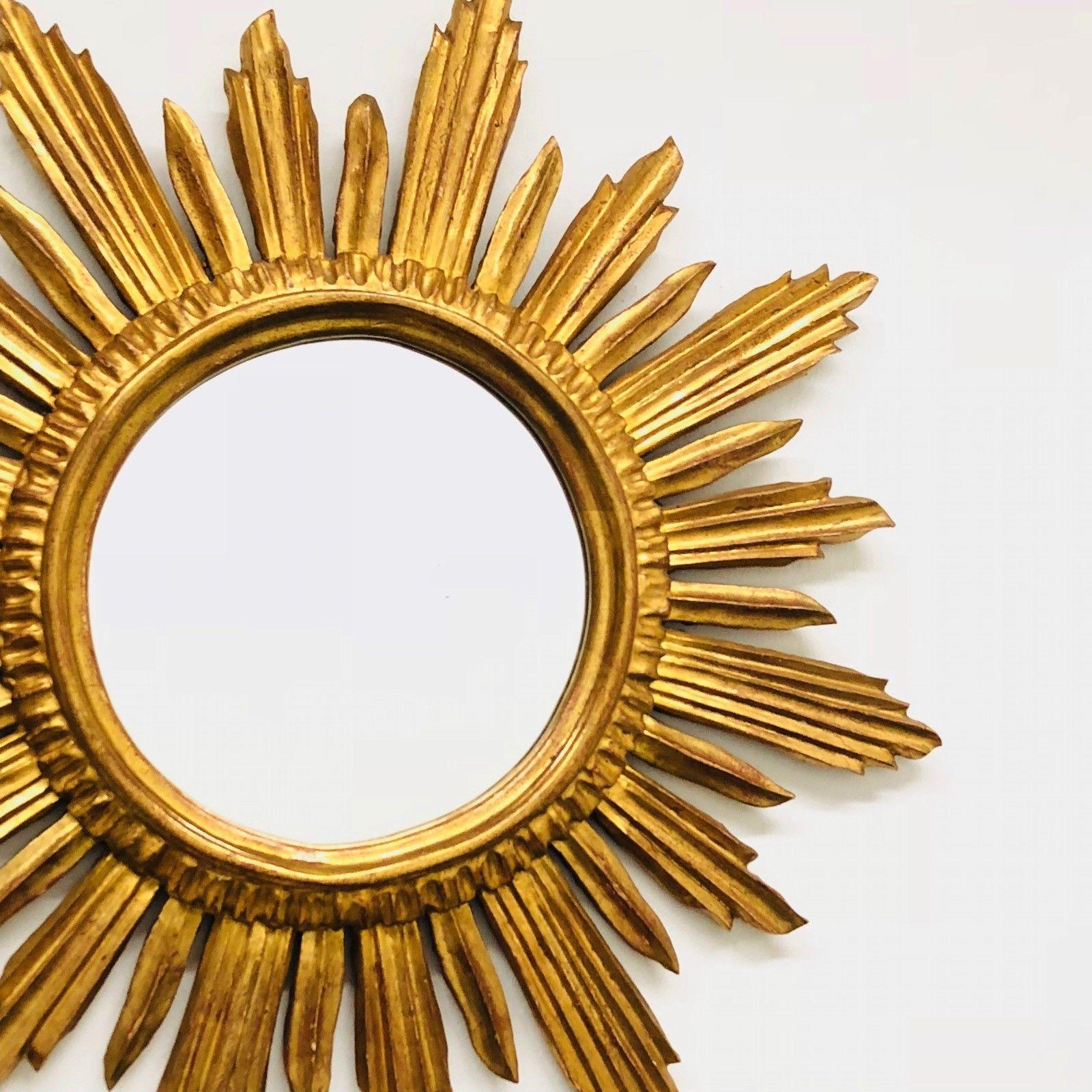 Beautiful Italian Large Sunburst Starburst Mirror Wood, circa 1950s In Good Condition In Nuernberg, DE