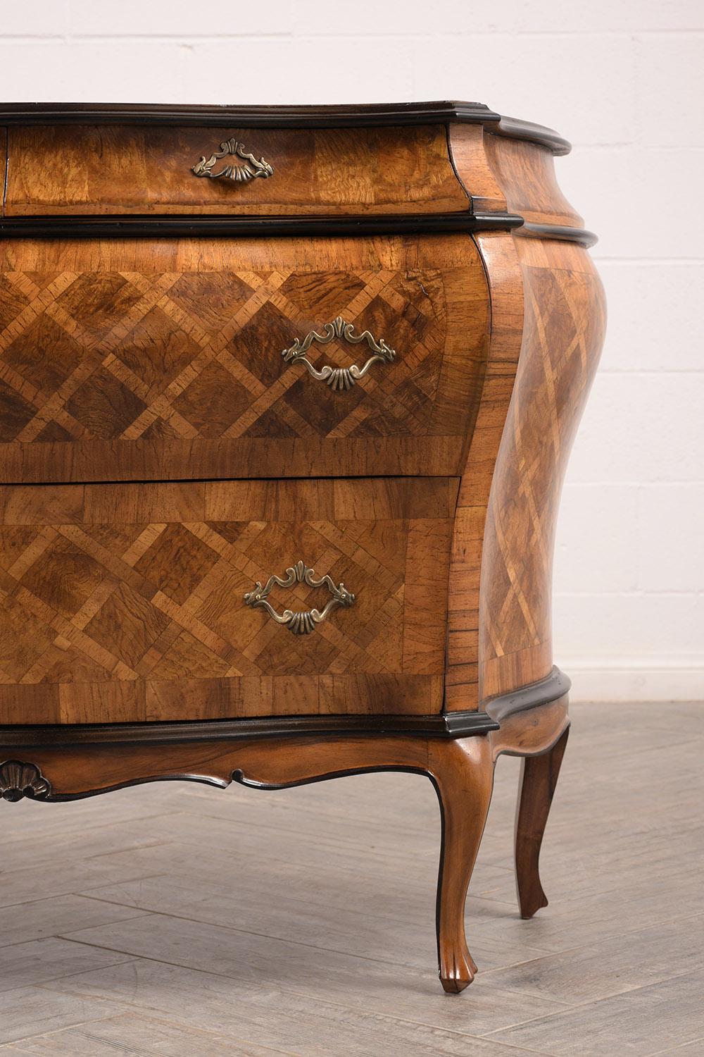 Inlay Beautiful Italian Marquetry Louis XV Style Chest of Drawers