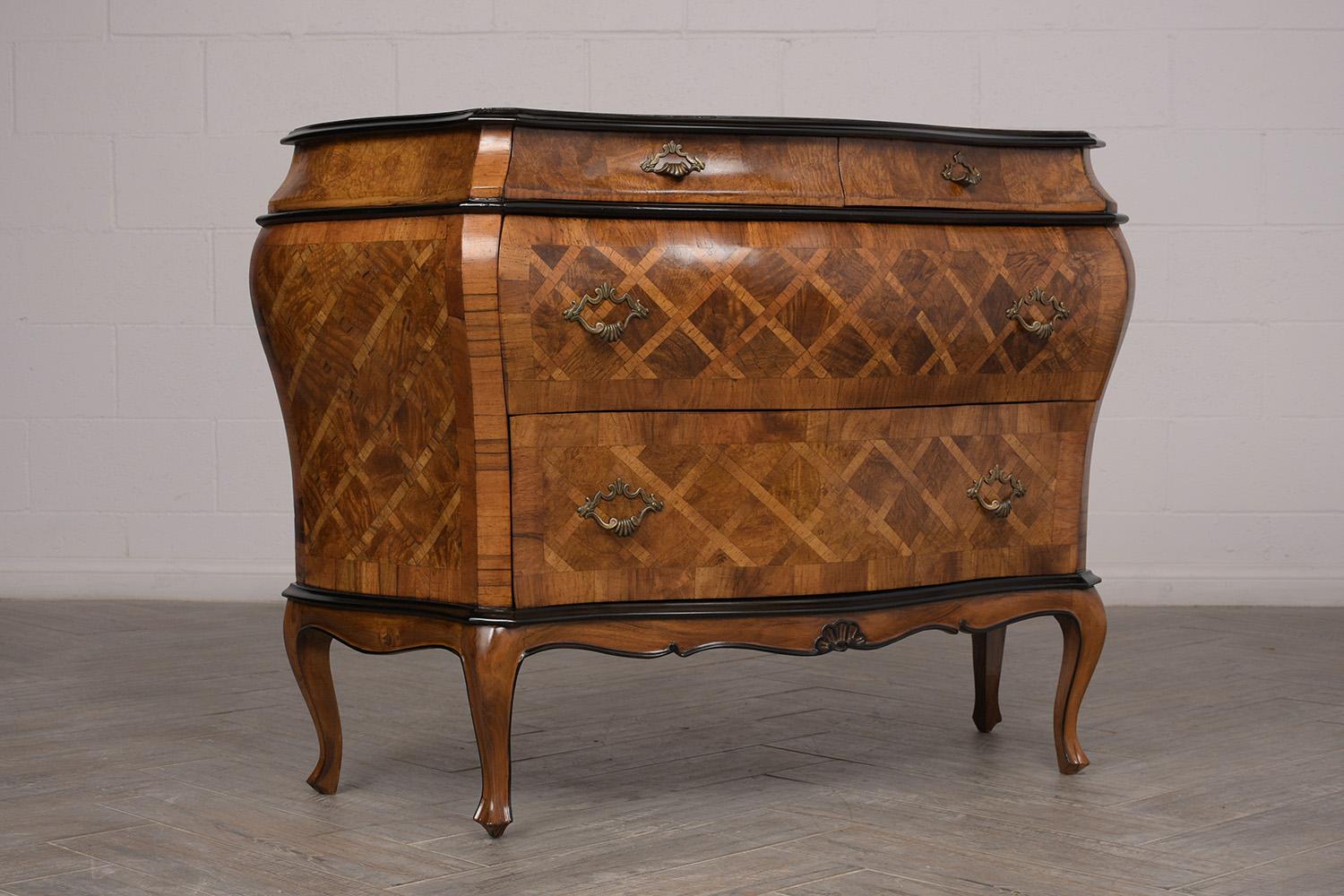 Beautiful Italian Marquetry Louis XV Style Chest of Drawers 2