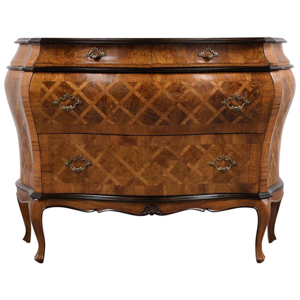 Beautiful Italian Marquetry Louis XV Style Chest of Drawers