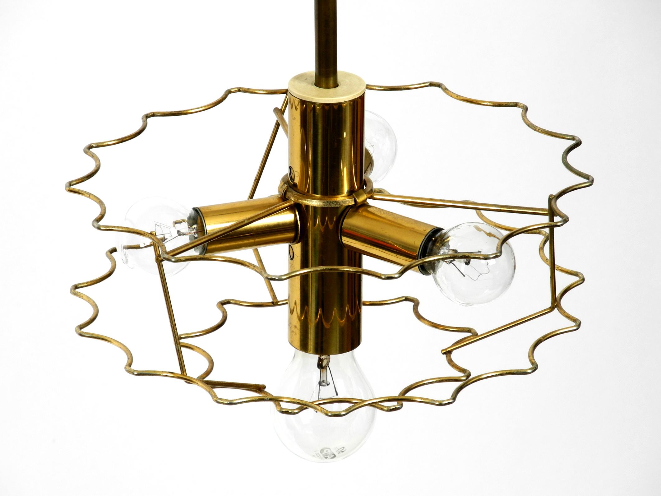 Beautiful Italian Midcentury Chandelier with Oval Murano Glasses For Sale 13