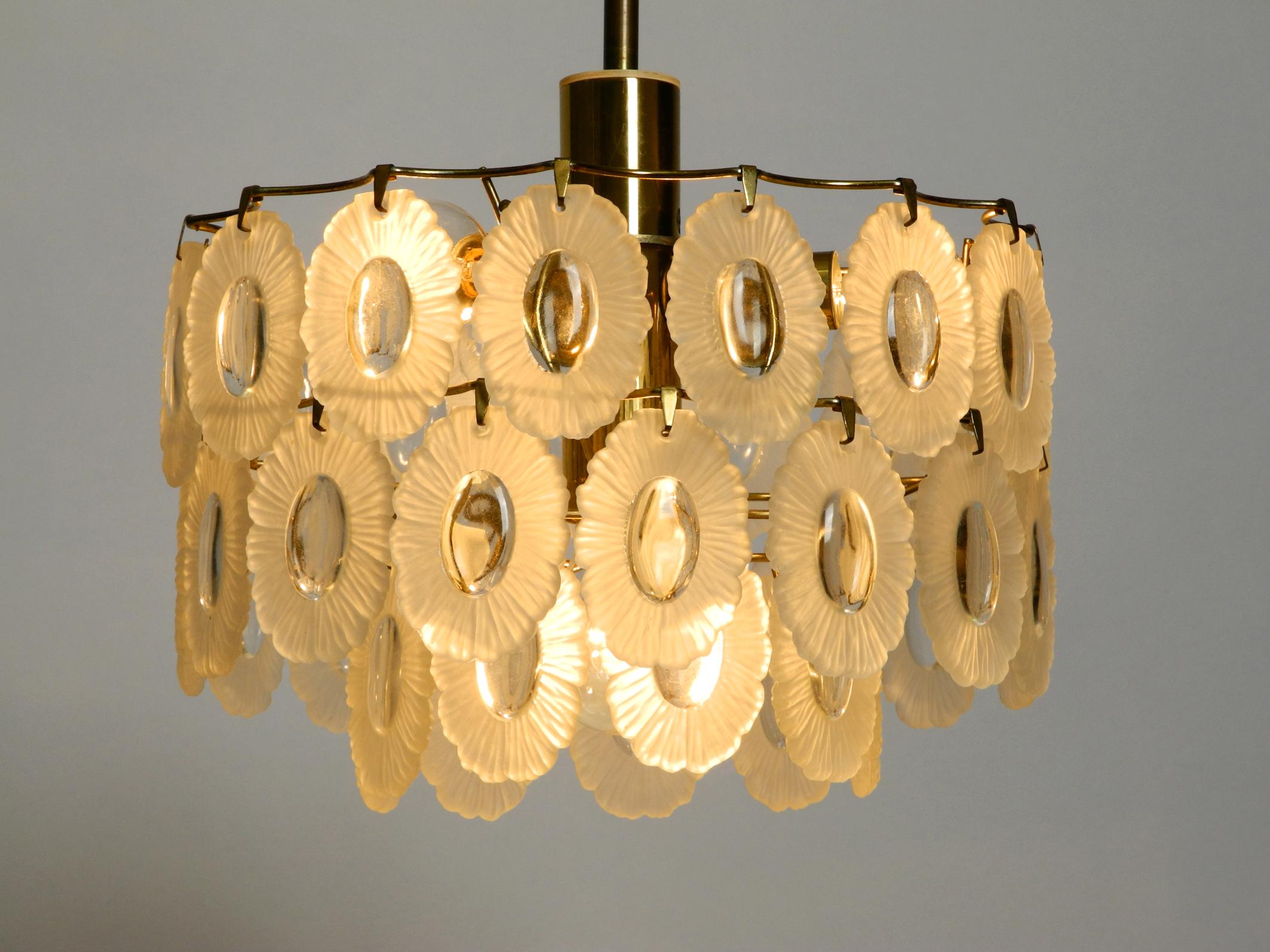 Mid-Century Modern Beautiful Italian Midcentury Chandelier with Oval Murano Glasses For Sale