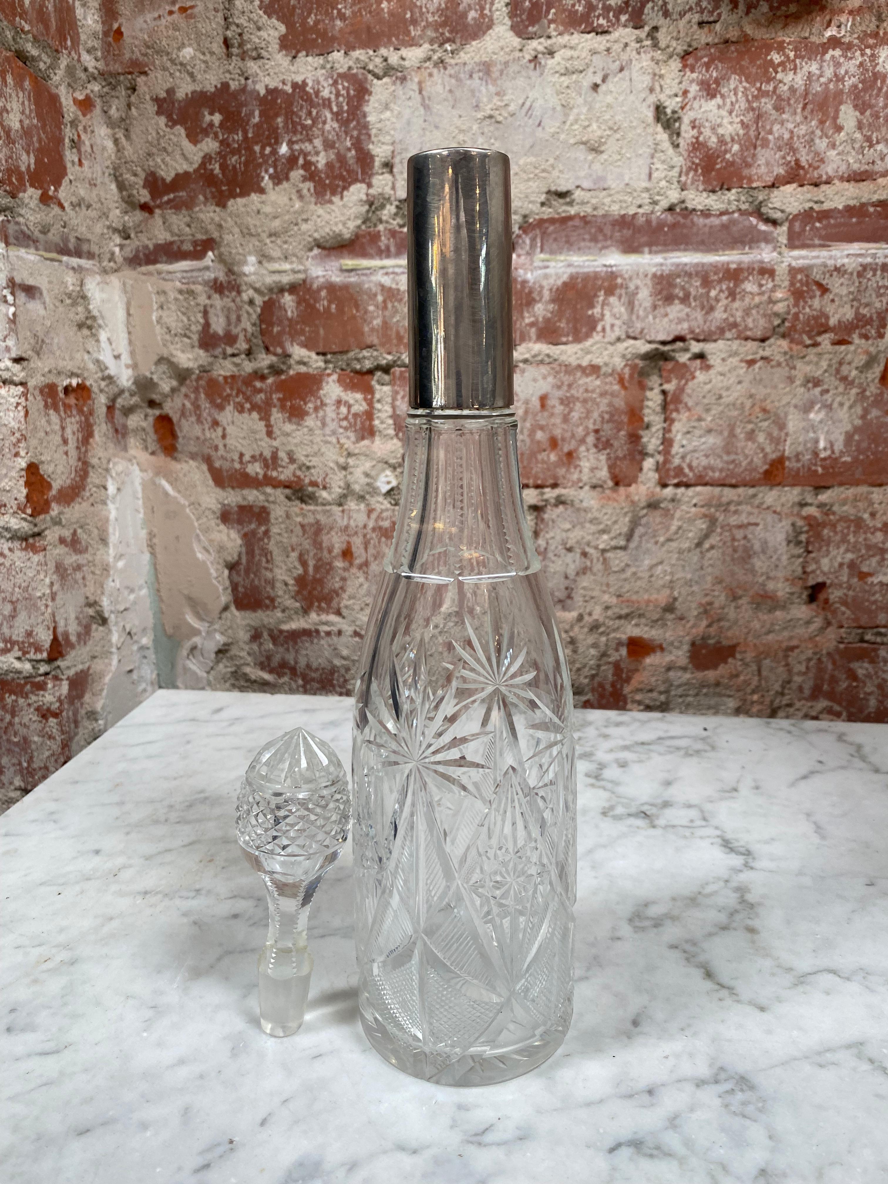 Mid-Century Modern Beautiful Italian Mid Century Glass Bottle, 1970s For Sale