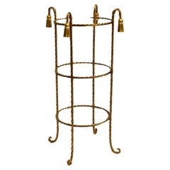 Magnifique table d'appoint ronde en fer doré de style Régence italienne du milieu du siècle dernier par Li Puma