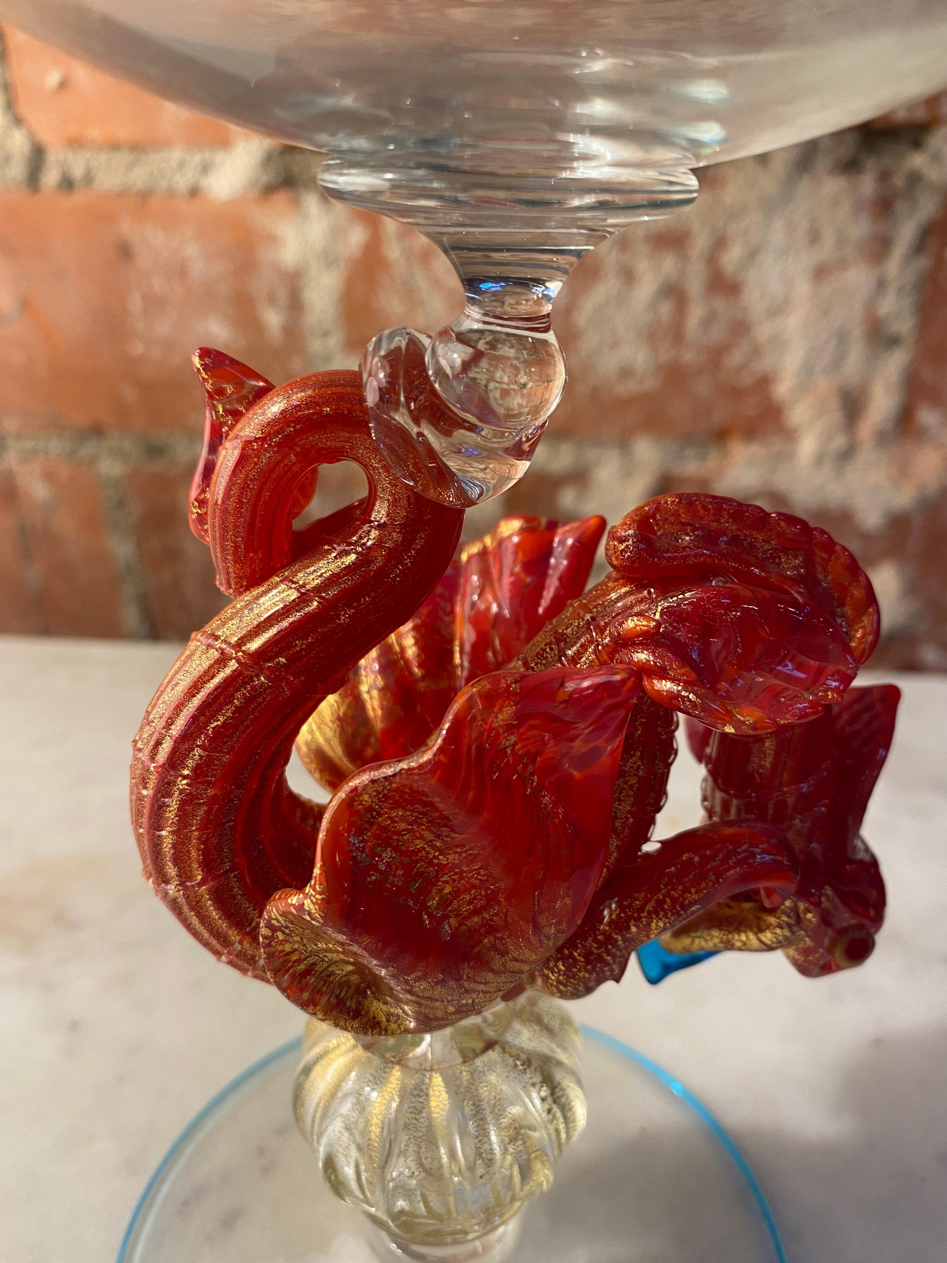 Verre de Murano Magnifique chalice italienne en verre de Murano, années 1970 en vente