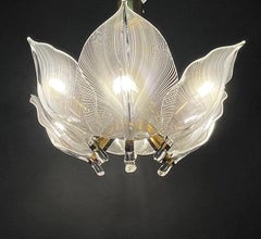 Franco Luce Araña de cristal de Murano y latón, Italia, hacia la década de 1970