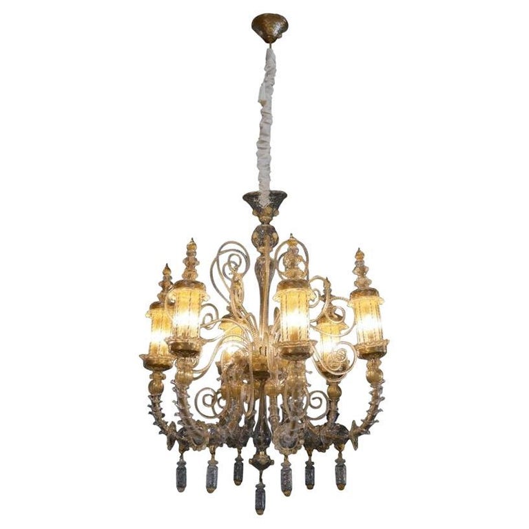 Magnifique lustre italien en verre de Murano En vente sur 1stDibs