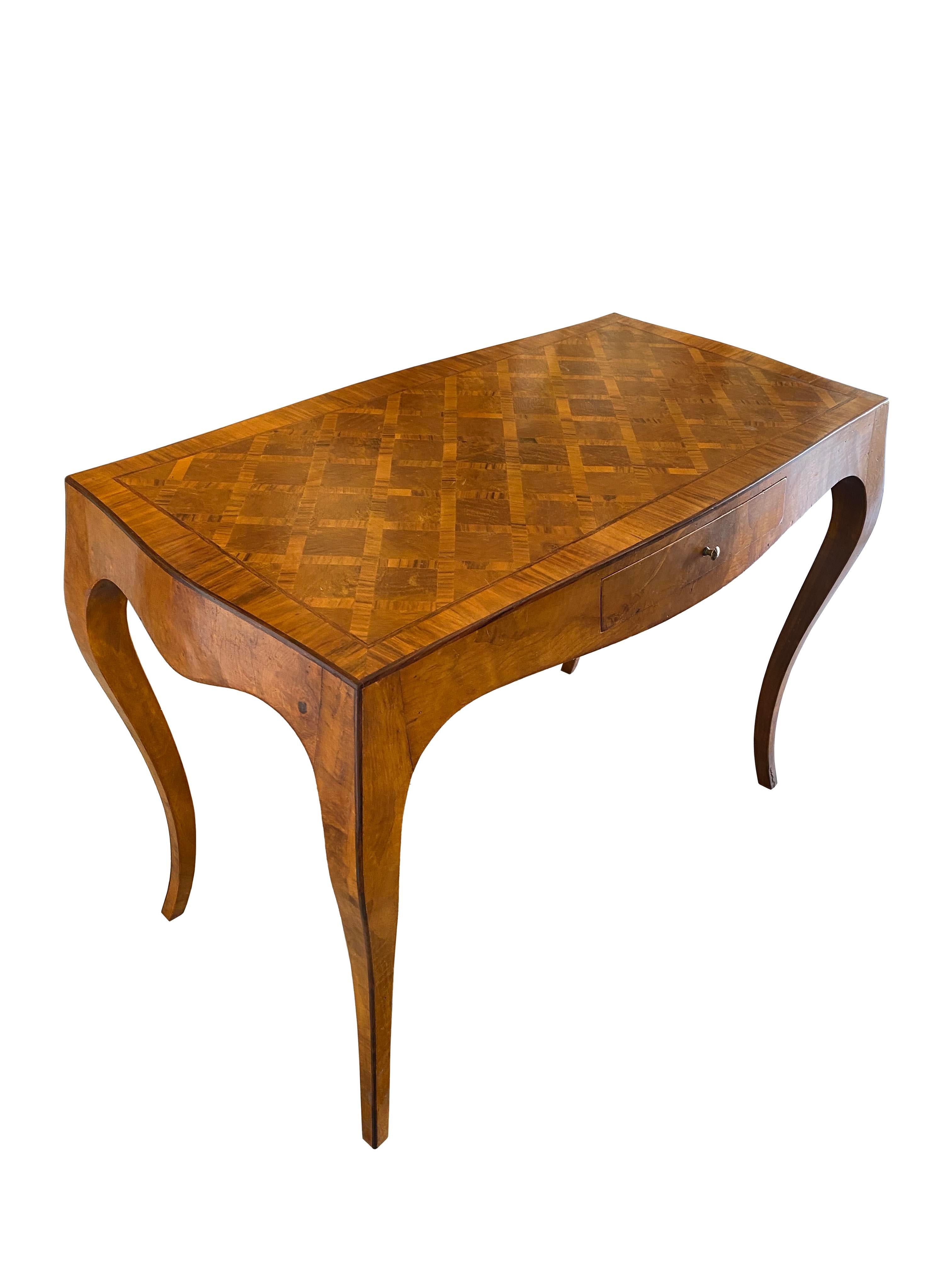 Beautiful Italian Parquetry Writing Desk. 