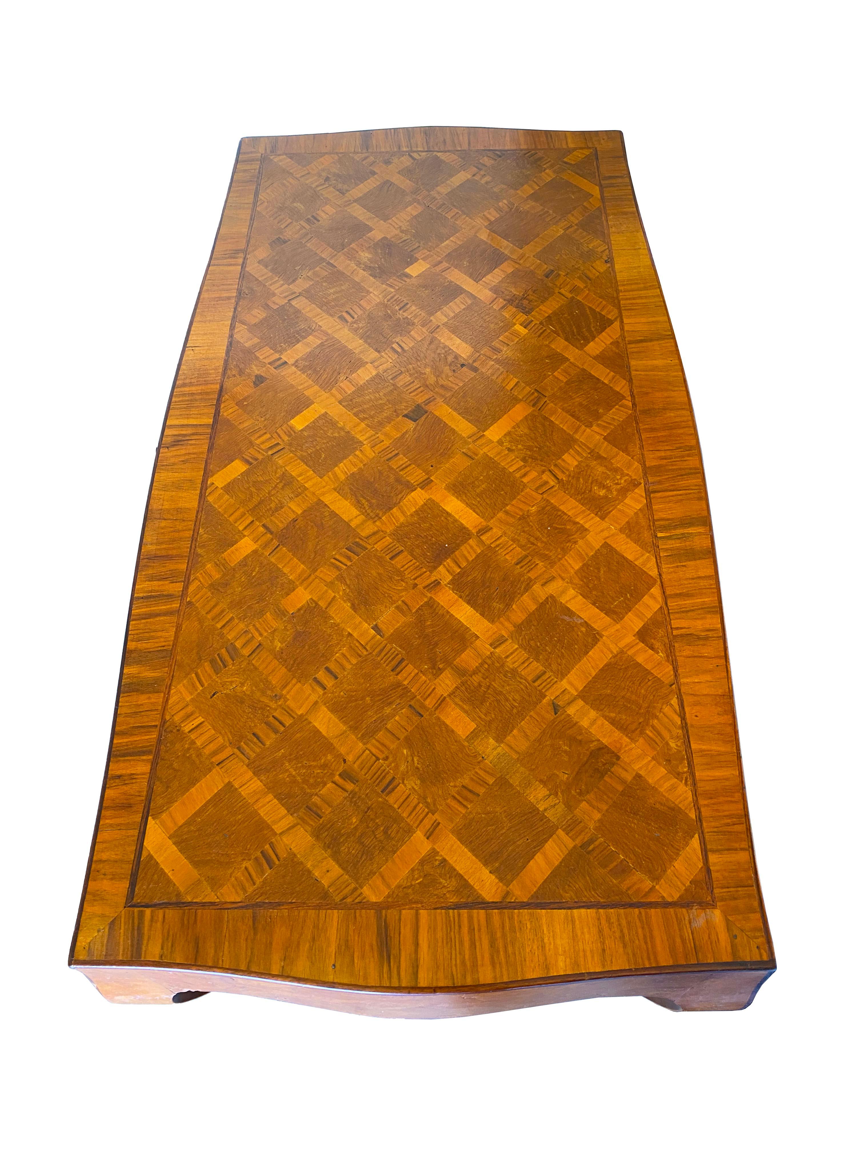 Inlay Beautiful Italian Parquetry Writing Desk For Sale