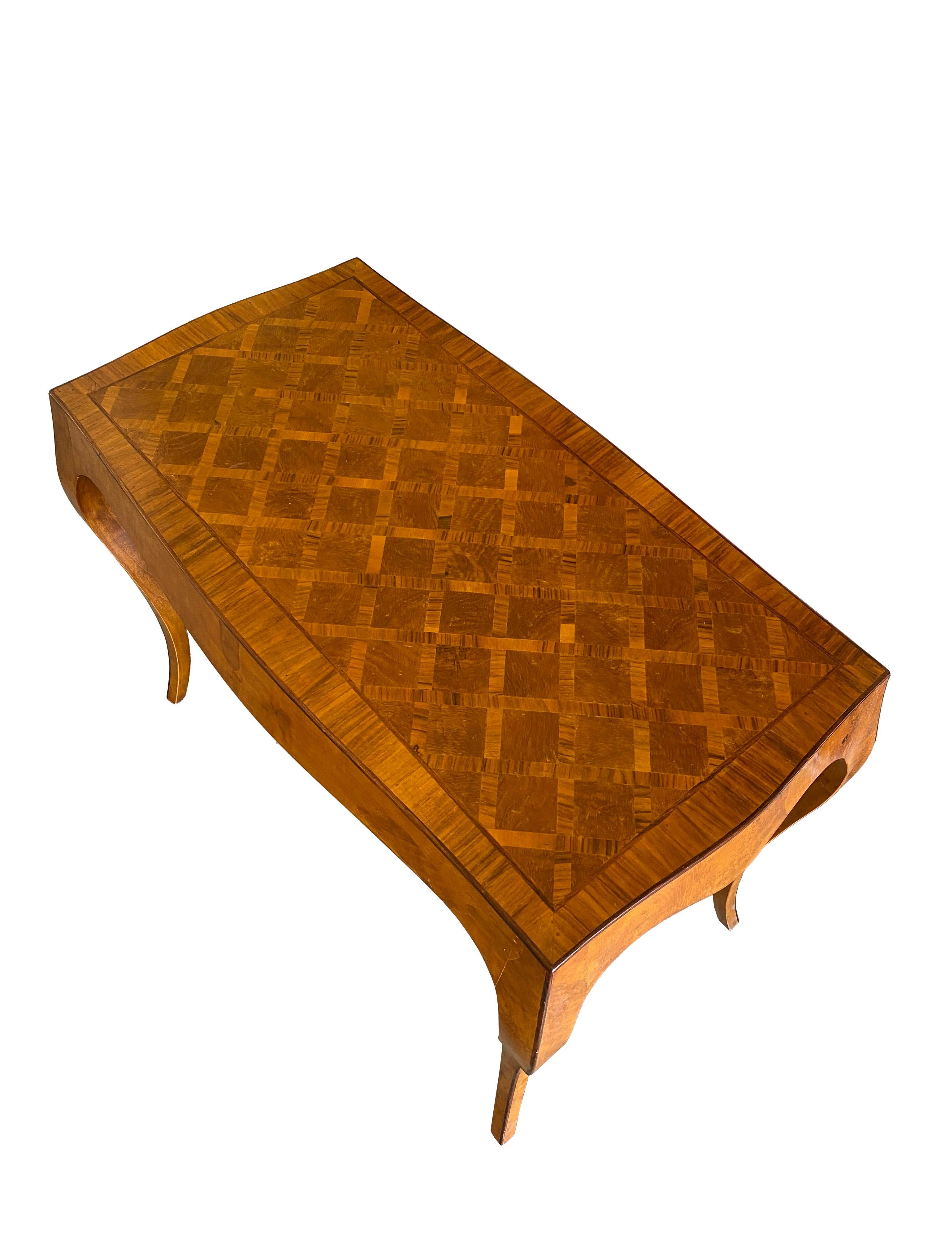 Wood Beautiful Italian Parquetry Writing Desk For Sale
