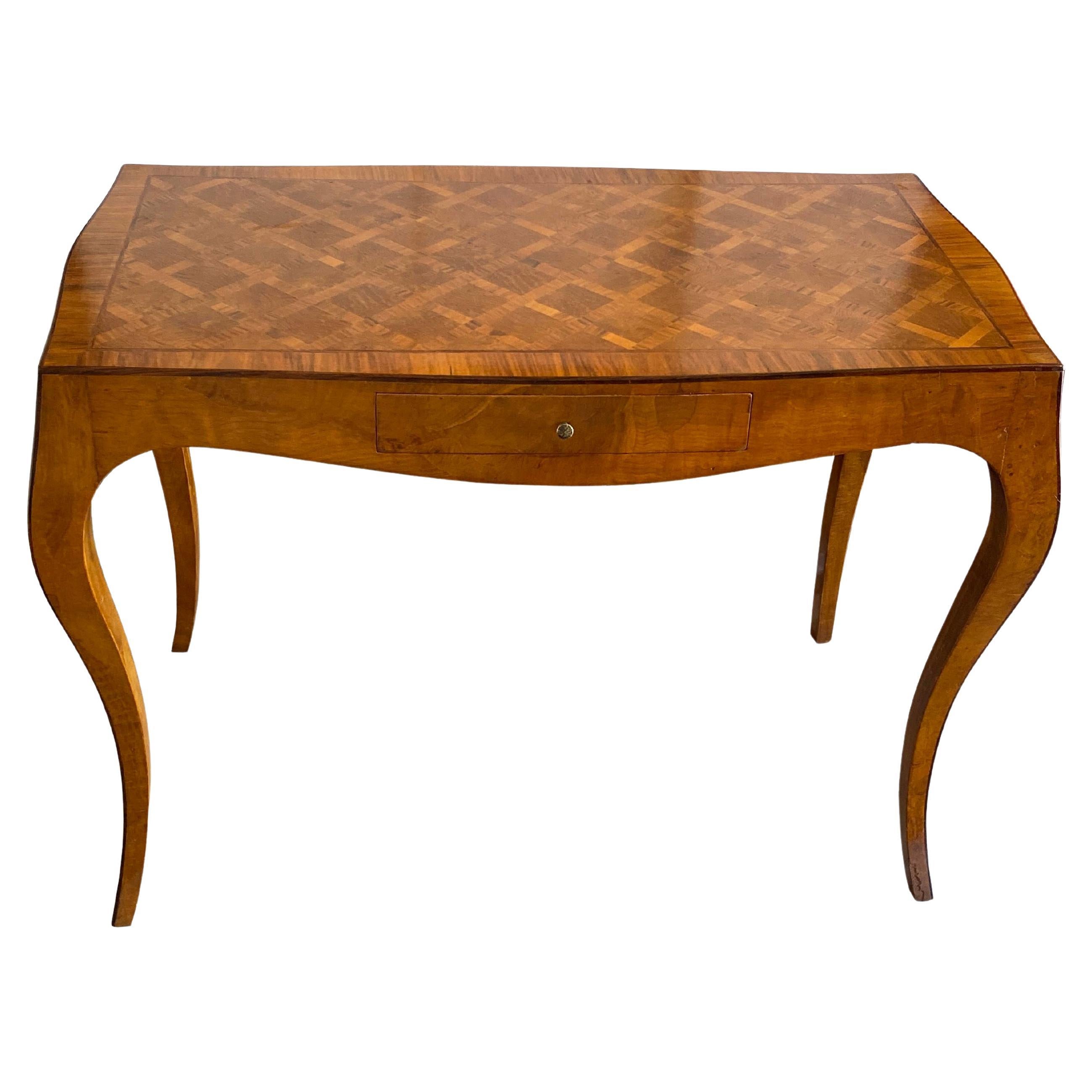 Beautiful Italian Parquetry Writing Desk For Sale