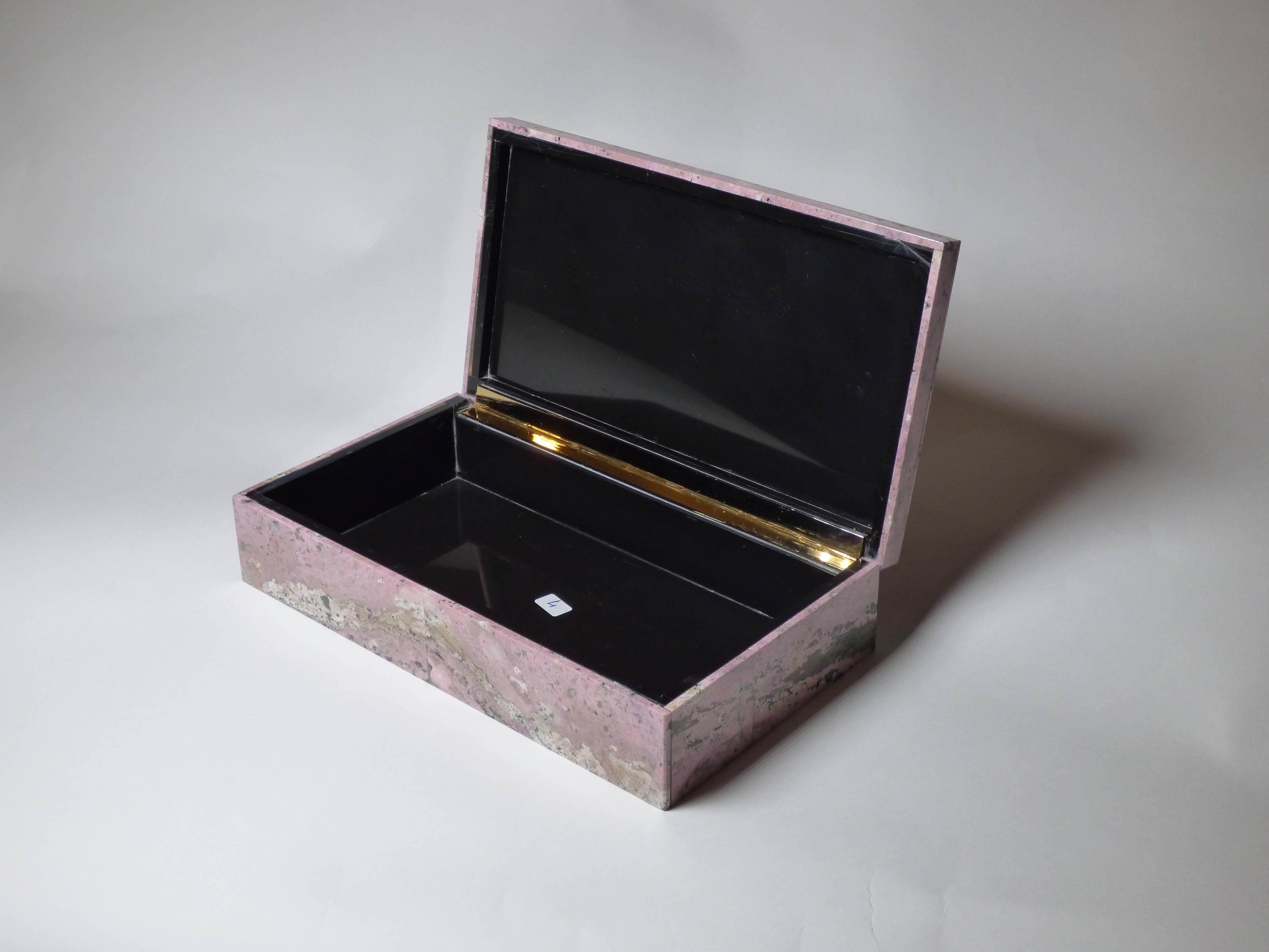 Beautiful Italian Rodonite Box by Studio Superego, Unique Piece, Italy For Sale 4