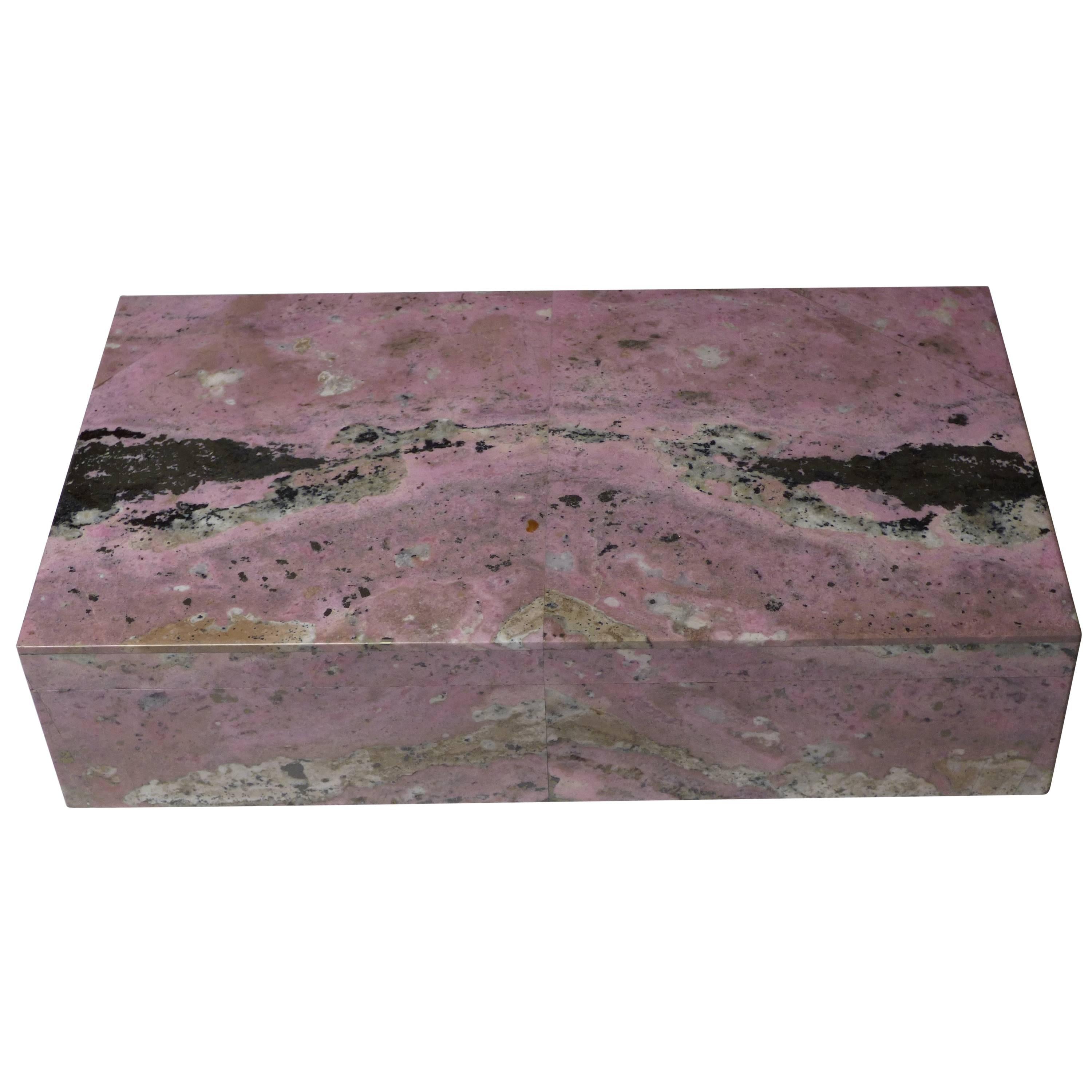 Beautiful Italian Rodonite Box by Studio Superego, Unique Piece, Italy For Sale