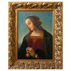 Beautiful Italian School "Praying Virgin" 19th Century