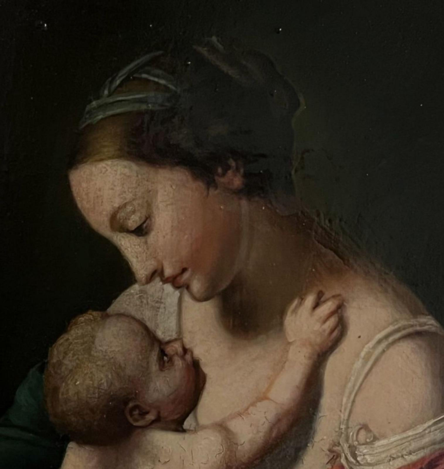 Huilé Magnifique école italienne « Virgin and Child » fin du 19ème siècle avec vidéo