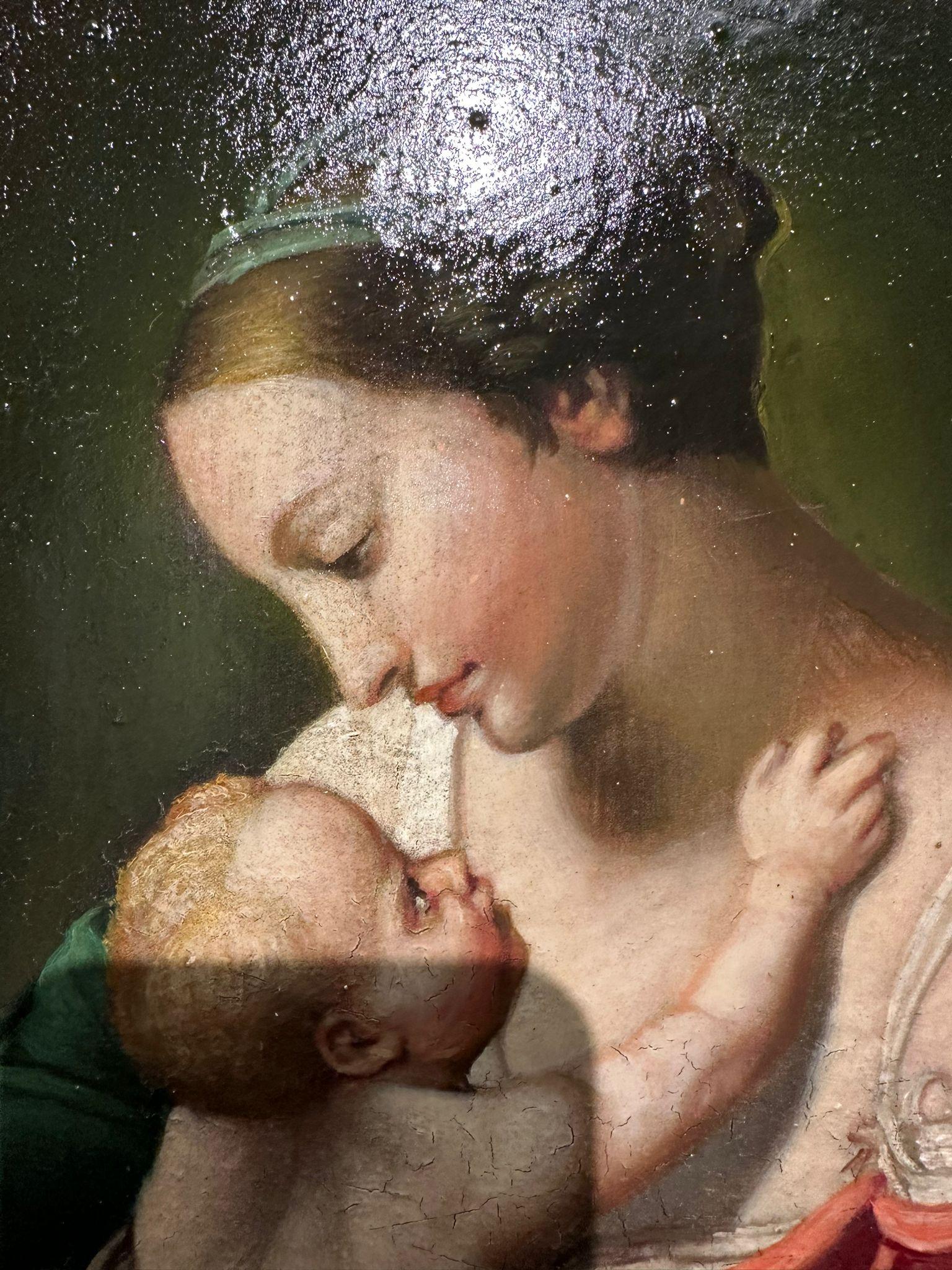 Peinture Magnifique école italienne « Virgin and Child » fin du 19ème siècle avec vidéo