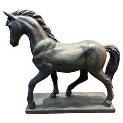 Beautiful Italian Sculpture " Horse " 20th Century H: 40cm