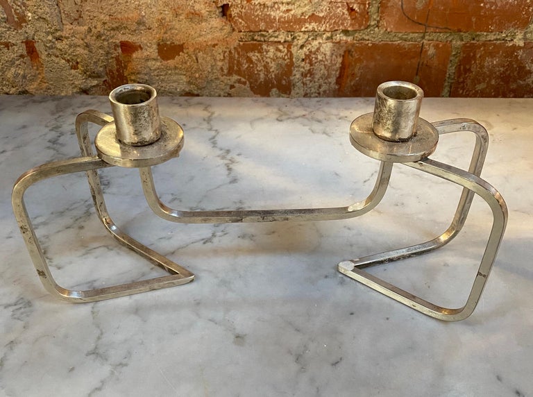 Beautiful Italian adjustable candlestick made with silver in Italy 1950s. It's a very beautiful piece.
 