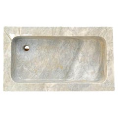 Italian Sink in White Carrara Marble 20th Century