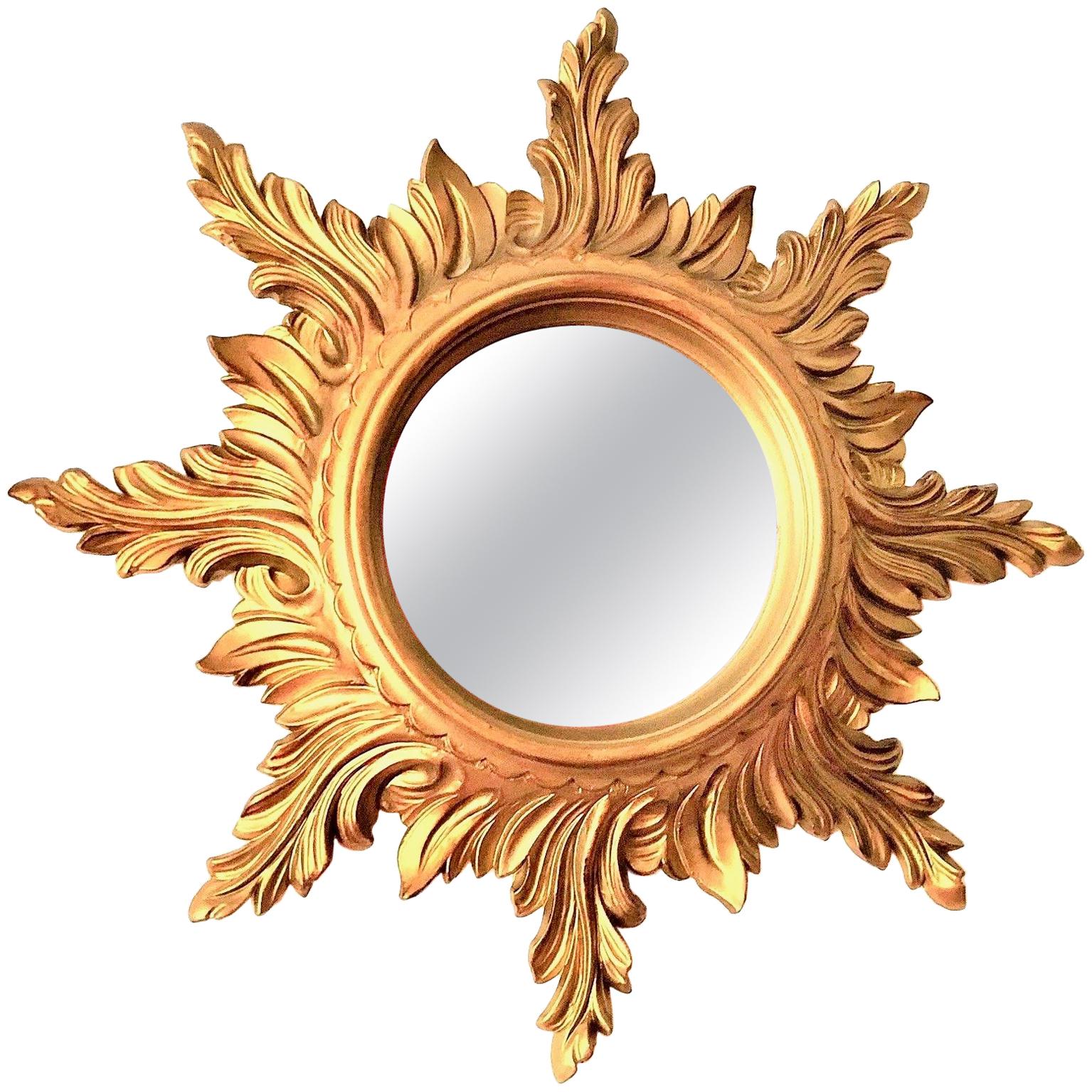 Beautiful Italian Starburst Sunburst Mirror circa 1980s Made in Italy