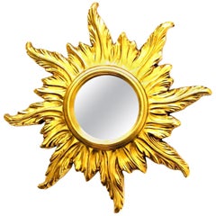 Beautiful Italian Starburst Sunburst Mirror circa 1980s Made in Italy