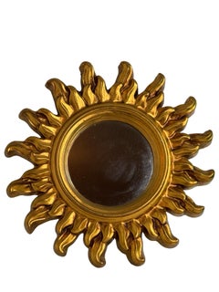 Beautiful Italian Sunburst Starburst Sun Flat Mirror, circa 1980s