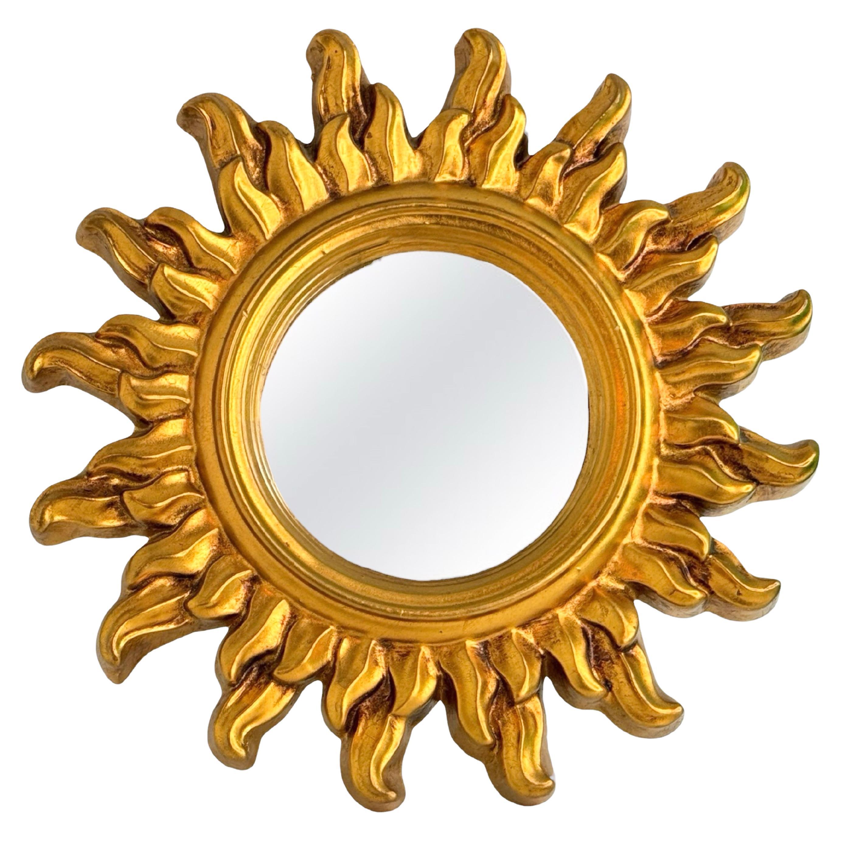 Beautiful Italian Sunburst Starburst Sun Flat Mirror, circa 1980s