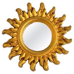 Beautiful Italian Sunburst Starburst Sun Flat Mirror, circa 1980s