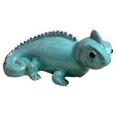 Beautiful Italian Terracotta Lizard Statue Sculpture Vintage, 1980s