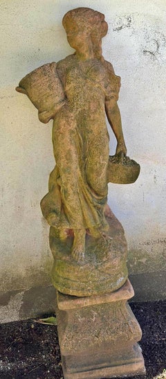 Beautiful Italian Terracotta  Sculpture 19th Century " The Girl with the Vase "