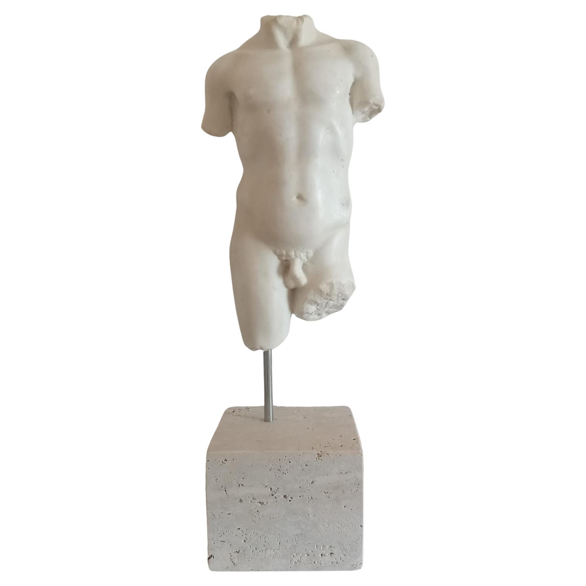 Belle italienne " Torso "  20ème siècle Marbre de Carrare en vente