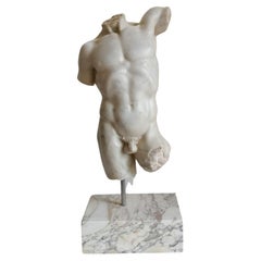 Beautiful Italian " Torso " Early 20th Century Carrara Marble ( Restored )