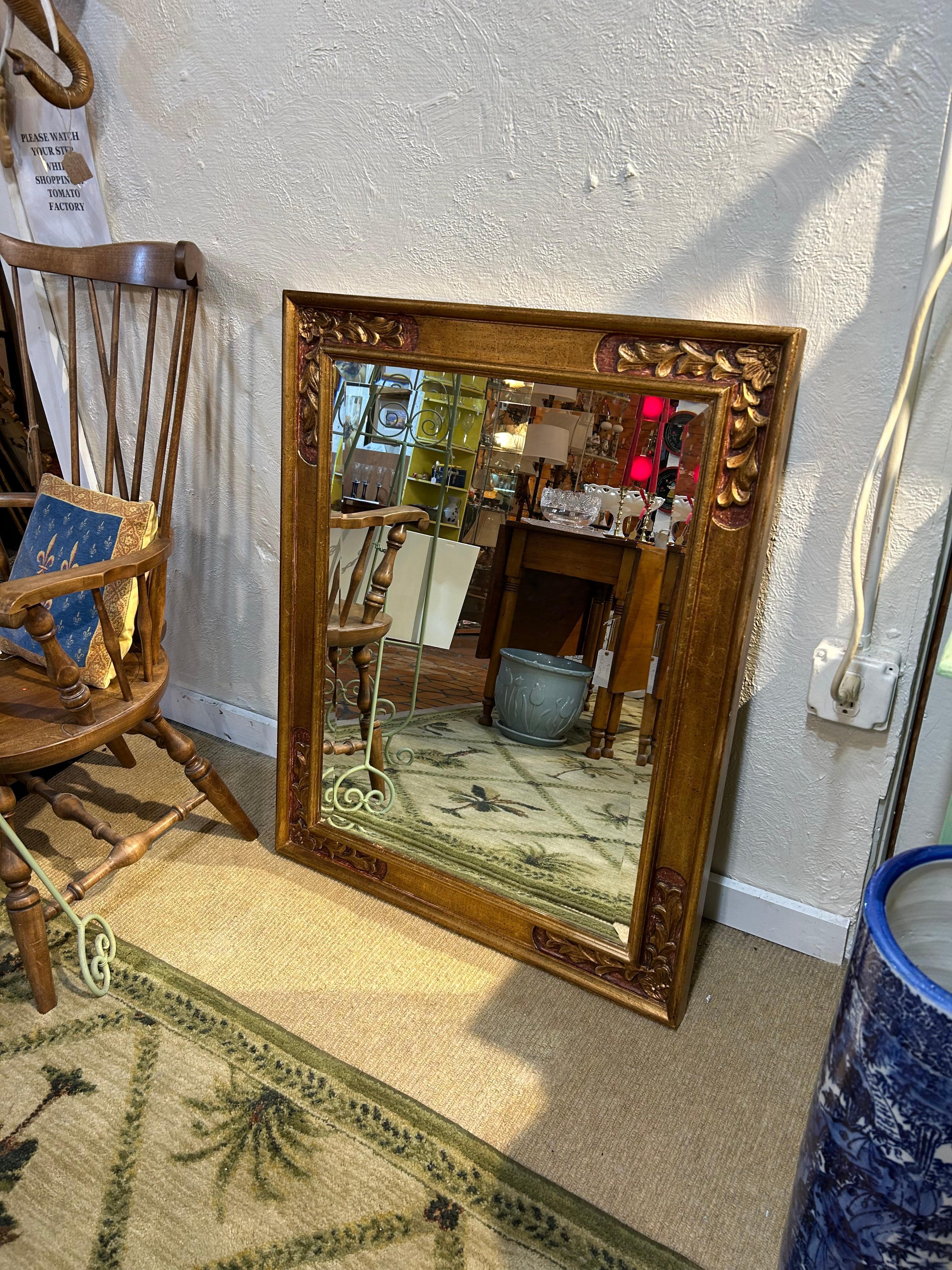 Beautiful Italian Tuscan Rectangular Vintage Mirror with Aged Patina For Sale 4