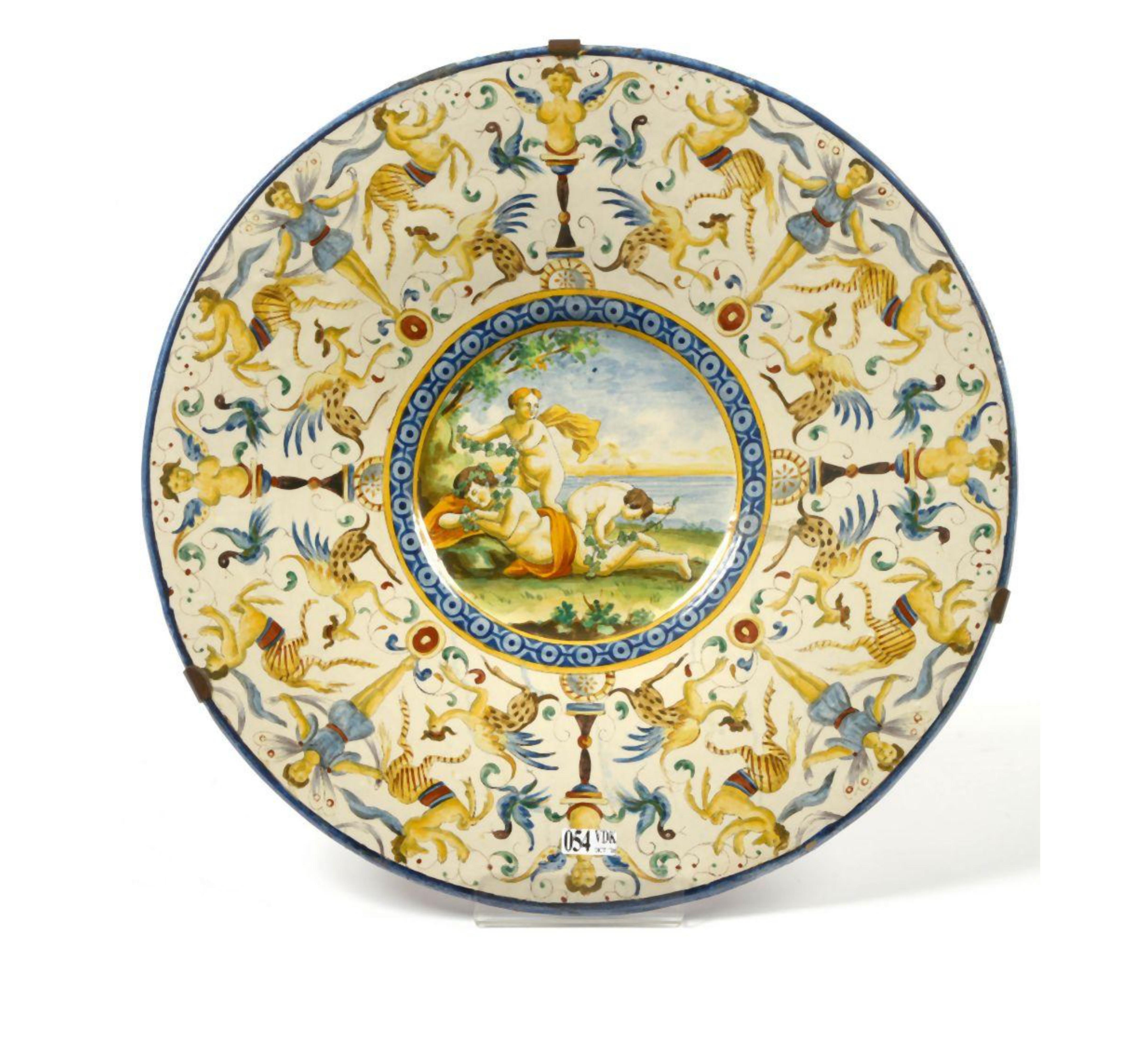 Baroque Beautiful Italian Urbino Ceramics Plate from the 18th Century