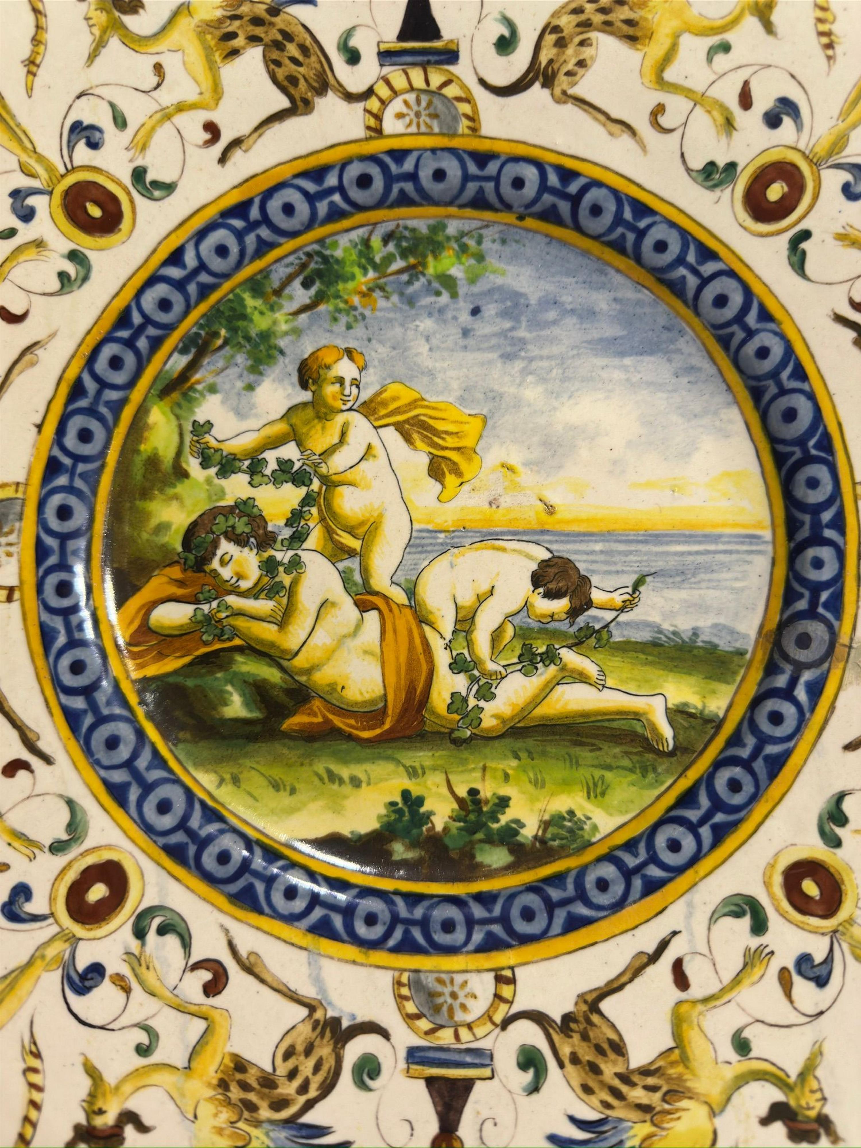 19th Century Beautiful Italian Urbino Ceramics Plate from the 18th Century