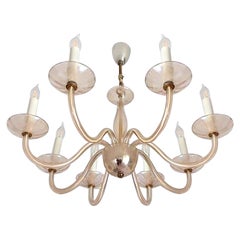 Beautiful Italian Vintage Eight-Arm Murano Glass Pendant Chandelier, 1950s