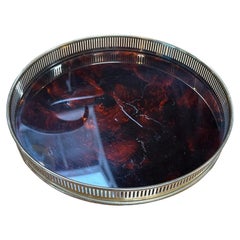 Beautiful Italian Vintage Round Tray 1980s