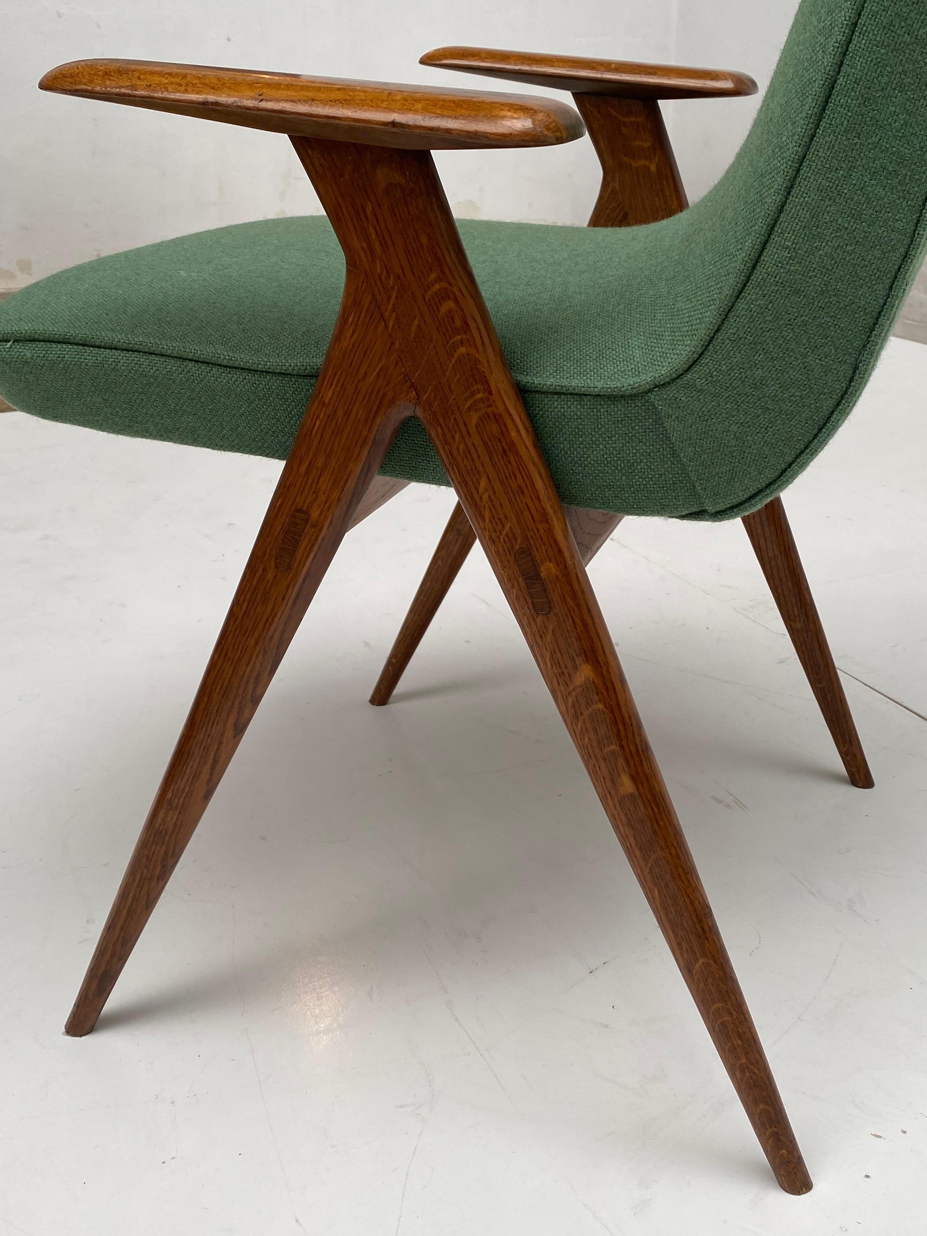 Beautiful Italian Walnut Side Chair by Gaetano & Alessandro Besana 1958 For Sale 6