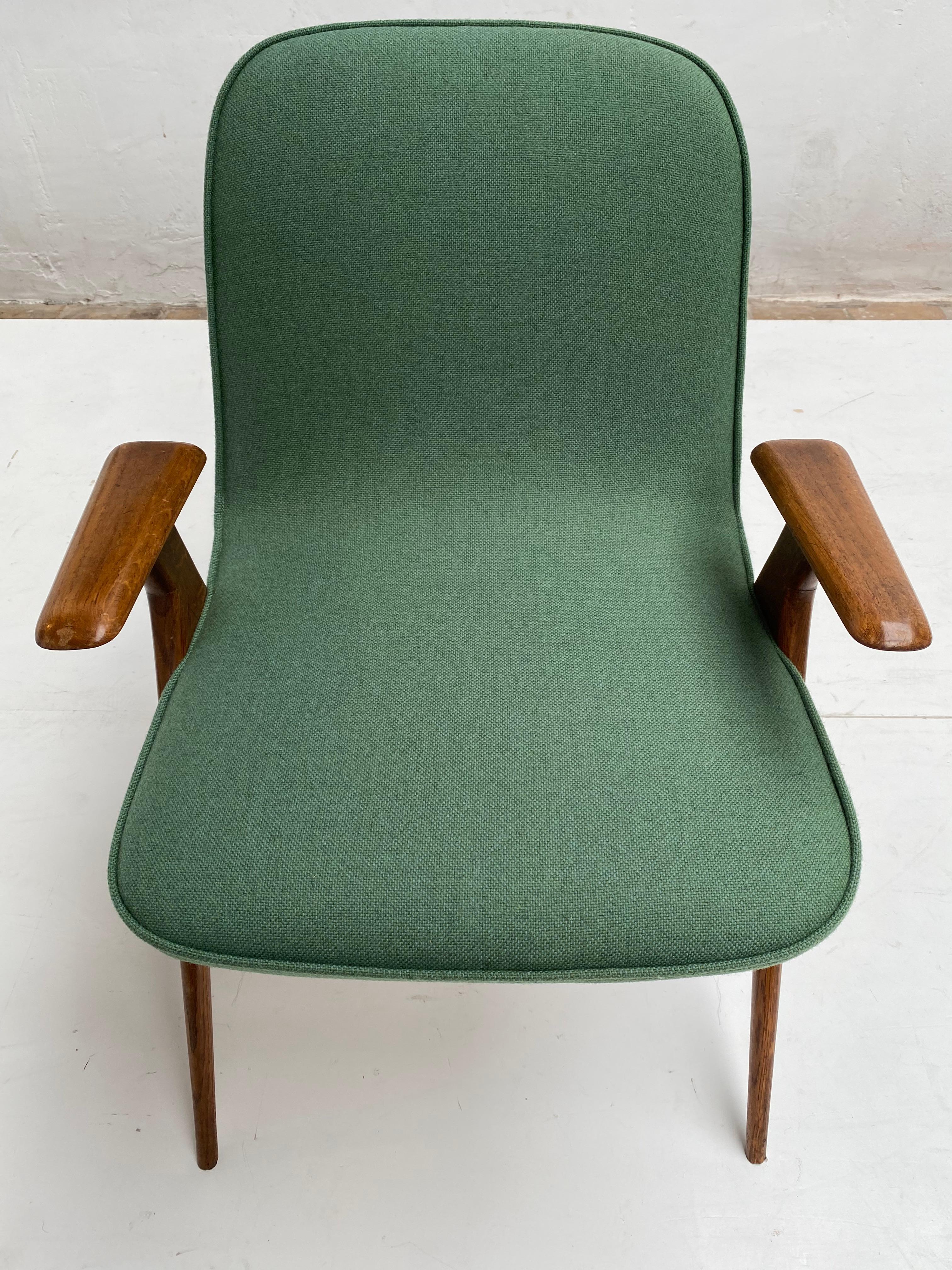 Beautiful Italian Walnut Side Chair by Gaetano & Alessandro Besana 1958 For Sale 8