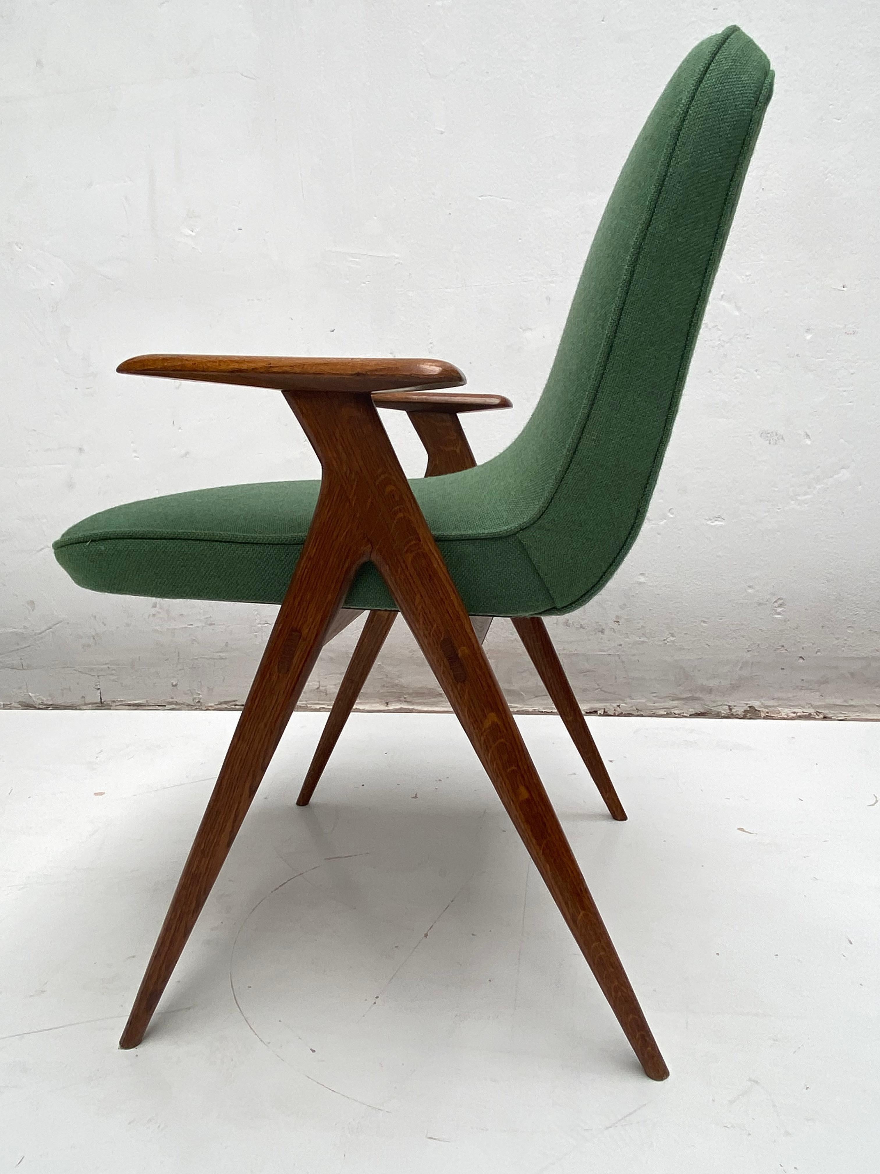 Beautiful Italian Walnut Side Chair by Gaetano & Alessandro Besana 1958 For Sale 9