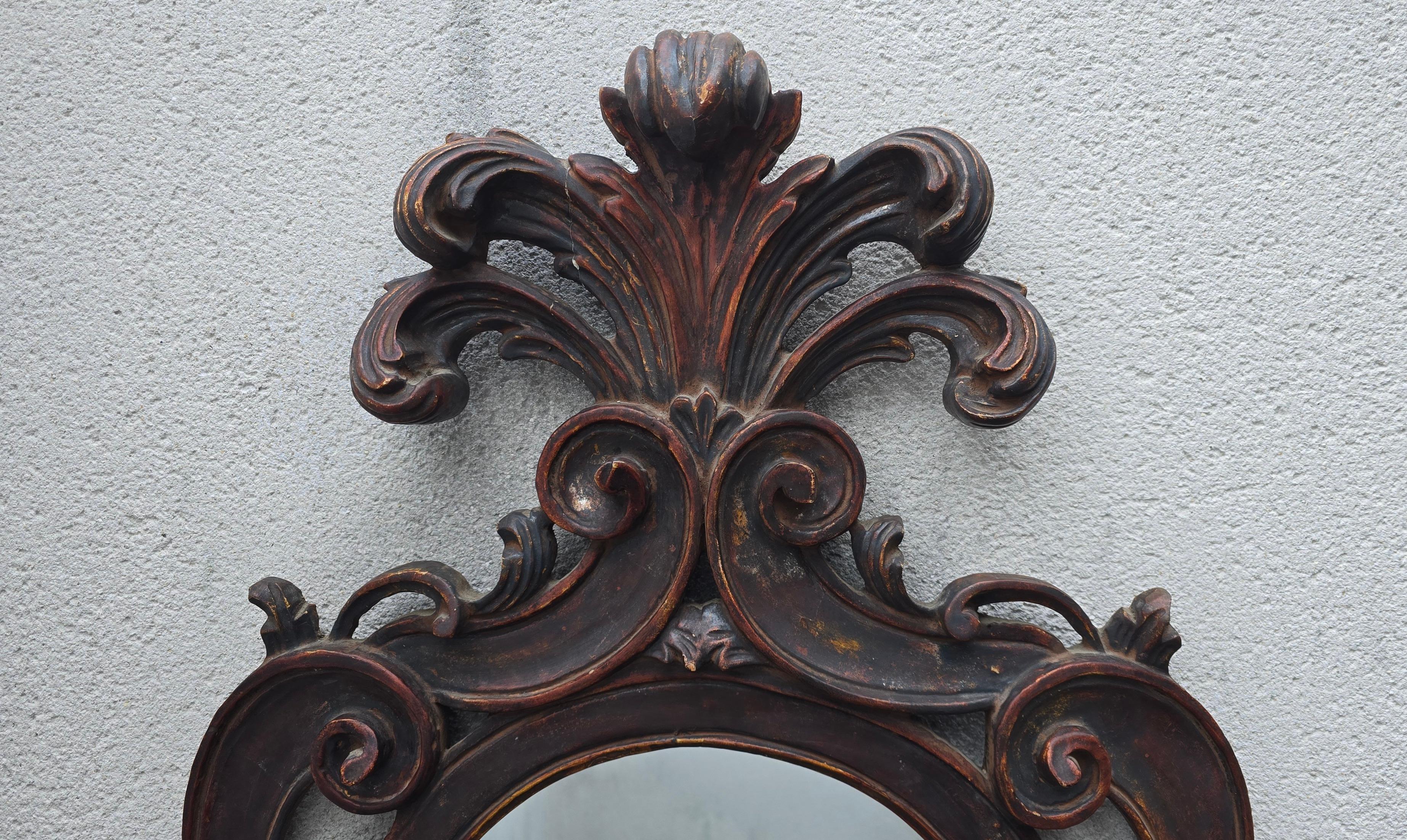 20ième siècle Magnifique miroir italien en bois en vente