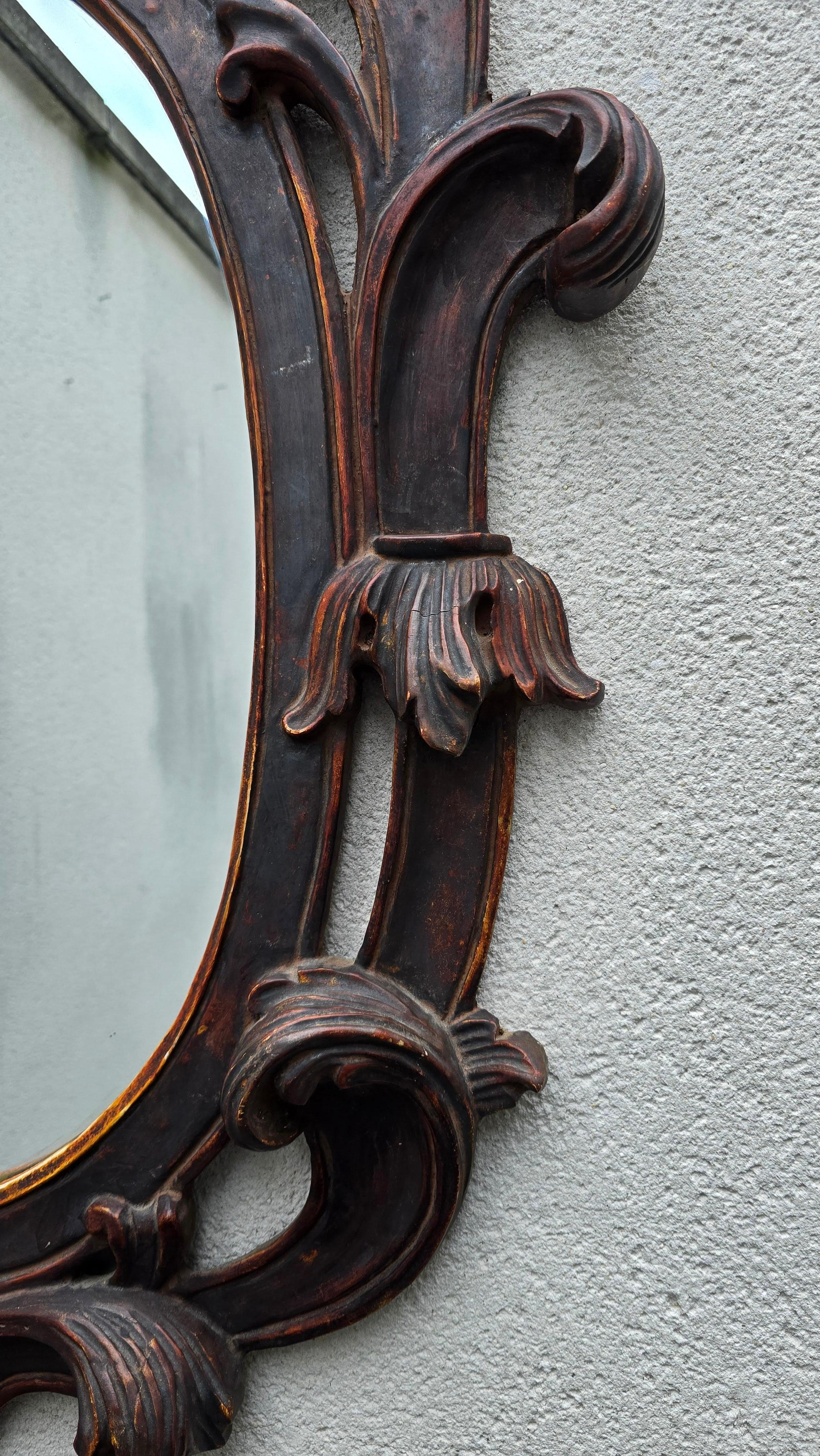 Magnifique miroir italien en bois en vente 1