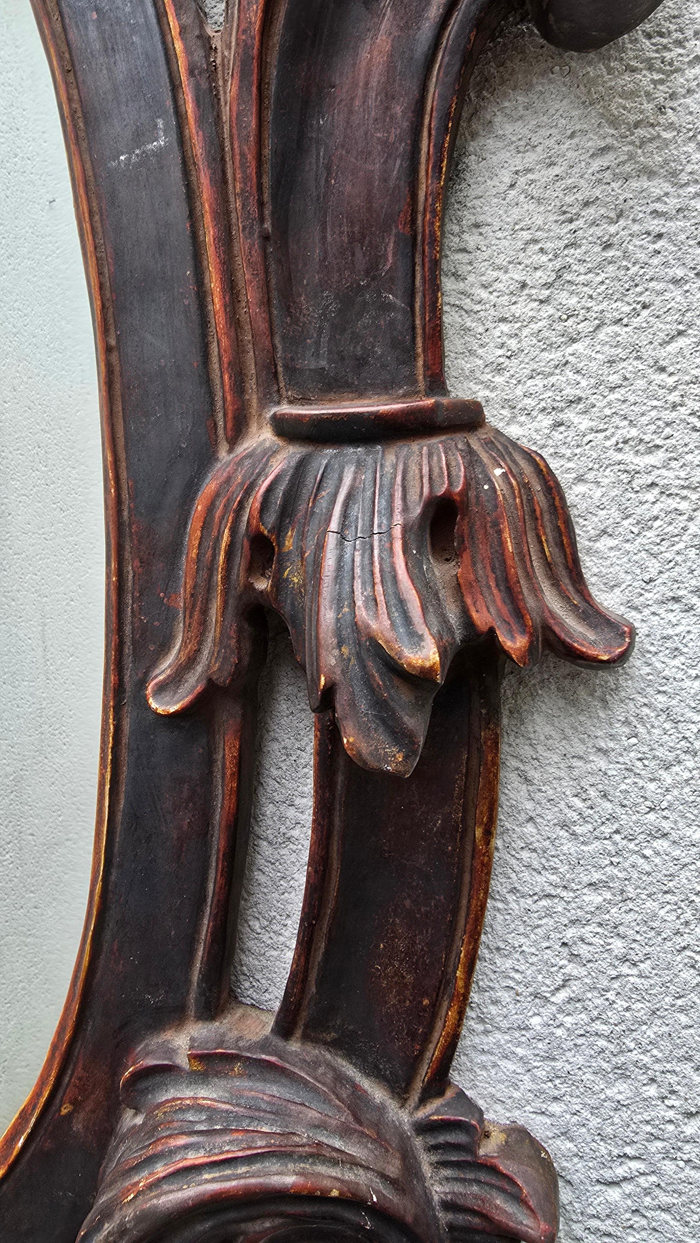 Magnifique miroir italien en bois en vente 2
