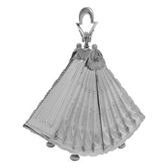 Beautiful 'Japanese Fan' Aesthetic Design Silver Plated Biscuit Box, C. 1880