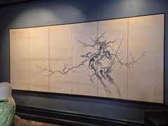 Beautiful Japanese folding screen/Byôbu, six panels, Taishô /early 20th century.