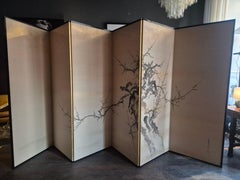 Beautiful Japanese folding screen/Byôbu, six panels, Taishô /early 20th century.